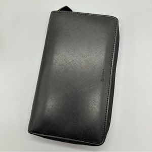 Filofax Saffiano Leather Compact Personal Zip Organizer Planner Black